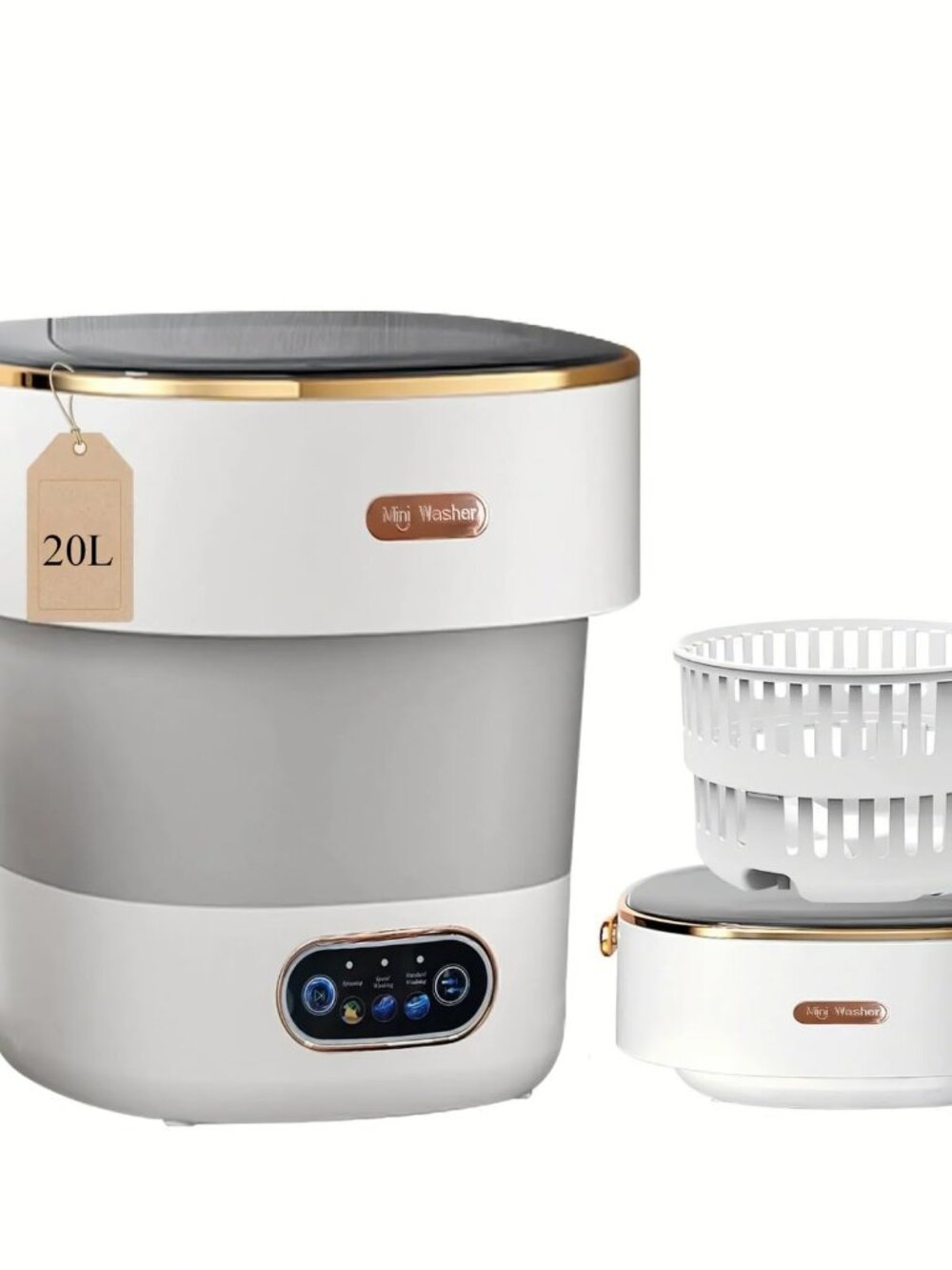 NEW Portable Washing Machine with Spin Basket Upgraded 20L Foldable Mini Washer